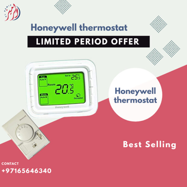 Honeywell thermostat with LCD display and touch screen control