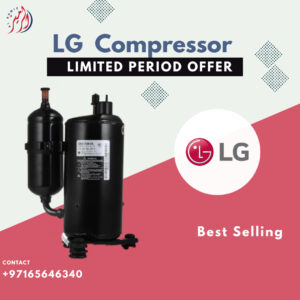 An LG compressor, used for cooling and refrigeration in various industries and applications