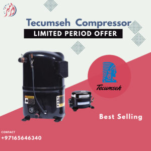 A Tecumseh compressor, used for cooling and refrigeration in various industries and applications